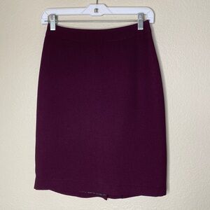 Carven skirt women’s small lined pencil purple zip back EUC
